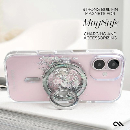 Case-Mate Karat MagSafe - iPhone 16 Plus Hülle verziert mit Perlmutt (A Touch of Pearl)